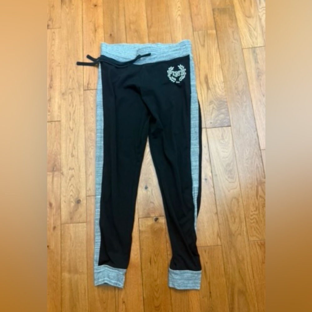 PINK Drawstring Black Leggings